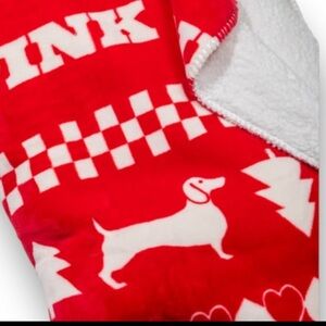 Victorias Secret PINK Sherpa Fleece Blanket Holiday Christmas